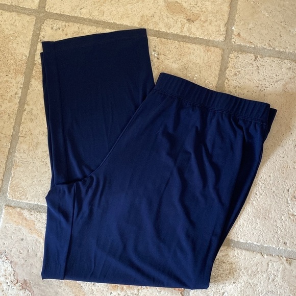 Susan Graver Navy Liquid Knit Pants Womens Plus Size 2XP Slinky stretch straight - Picture 3 of 10